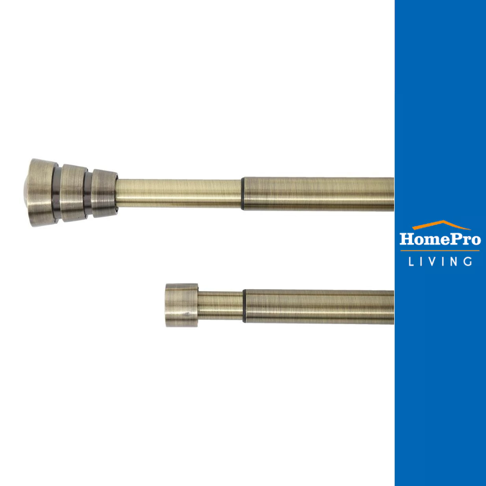 HomePro ราง 2 ชั้น ยืดหด REEVER 120-210 ซม. สีทองเหลือง แบรนด์ HLS