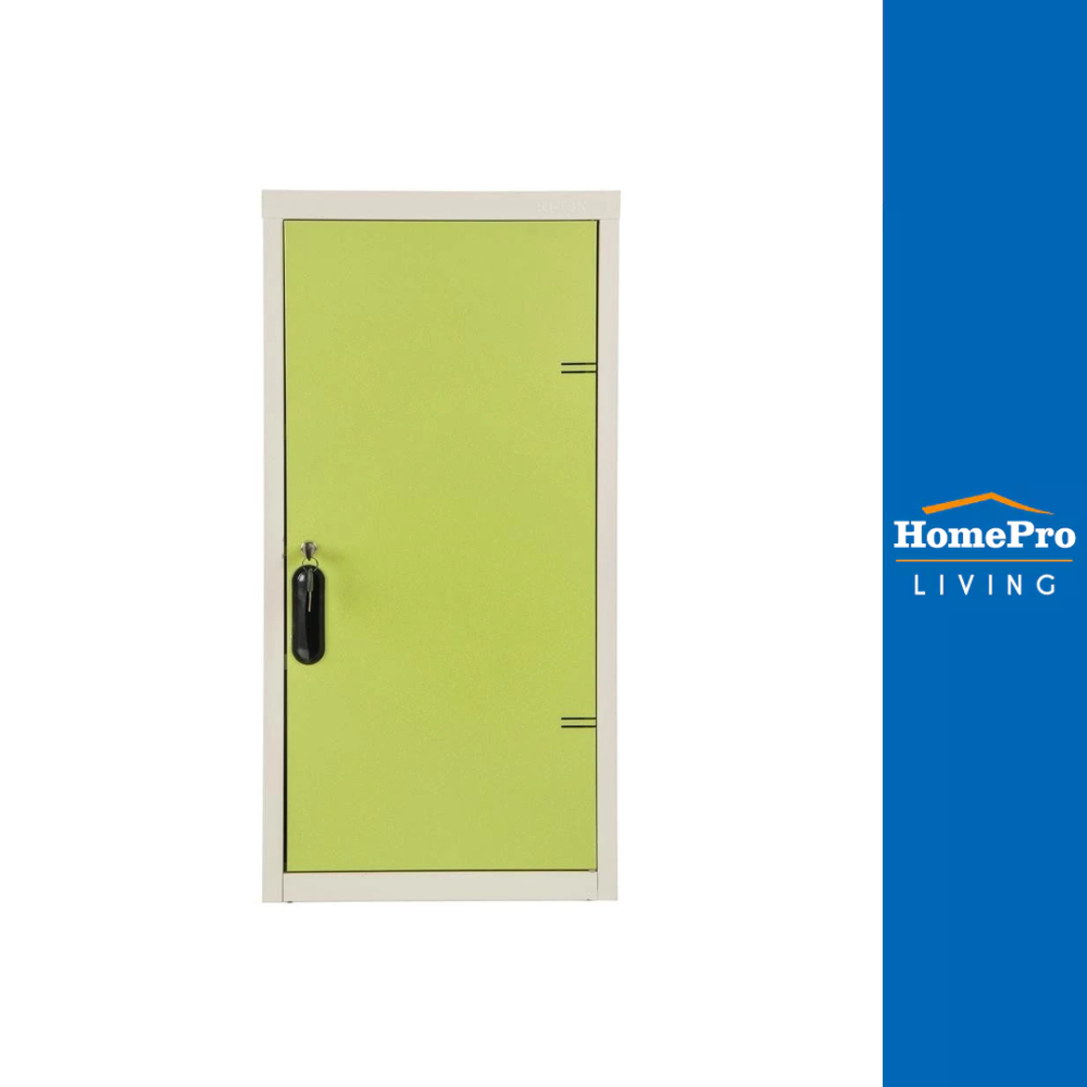 [จัดส่งพร้อมประกอบ] HomePro ตู้เหล็กบานเปิดทึบ UDB-1 สีขาว/เขียว แบรนด์ KIOSK