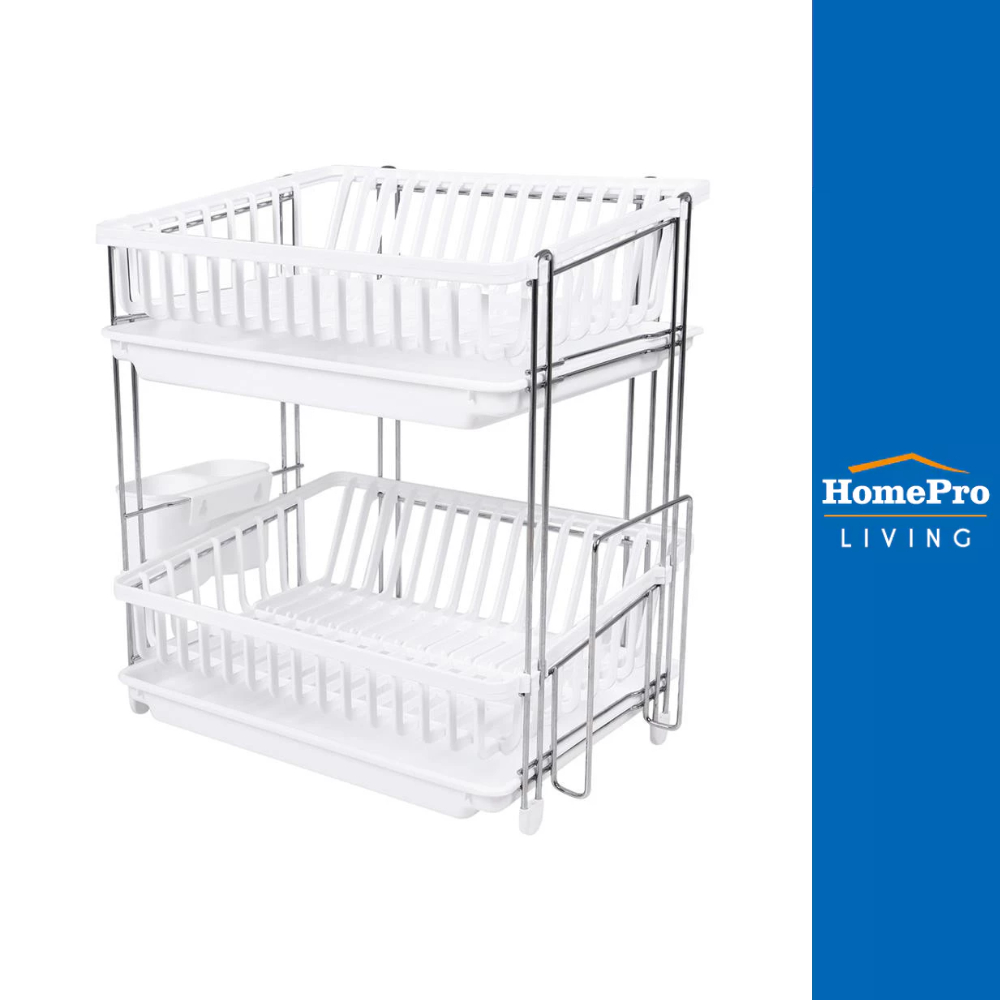 DYNAWARE ชั้นคว่ำจานพลาสติก2ชั้นขาเหล็กR-4046-2 จัดส่งโดย HomePro