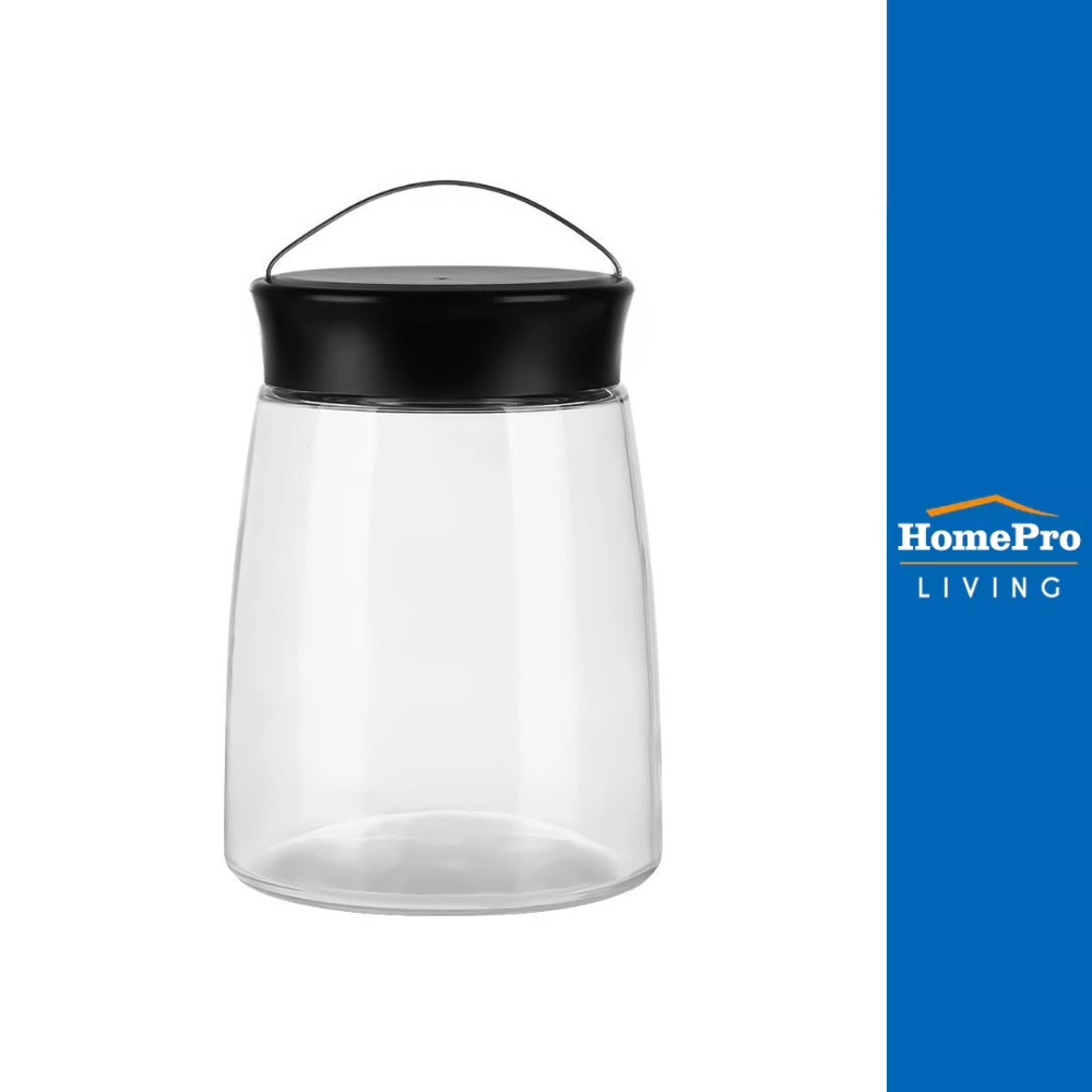 HomePro ขวดโหลแก้วกลมฝาเกลียว 1.4 ลิตร สีดำ แบรนด์ KECH