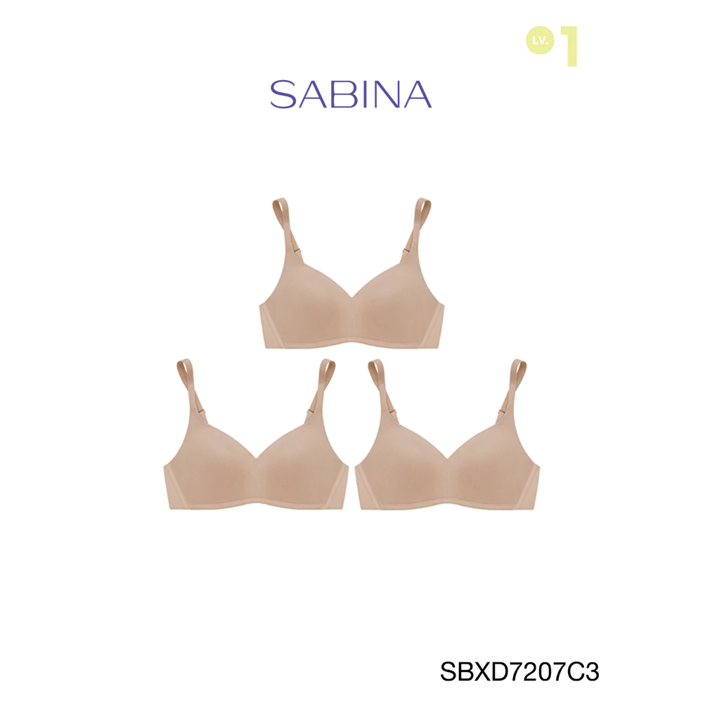 ซื้อ Sabina เสื้อชั้นใน (Set 3 ชิ้น ) Invisible Wire (ไม่มีโครง) รุ่น Perfect Bra รหัส SBXD7207C3 สีเนื้อเข้ม