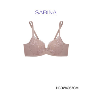 Sabina เสื้อชั้นใน Habpy Non Push มีโครง ฟองน้ำไม่ดันทรง รหัส HBDW4067CM สีช็อคโกแลต