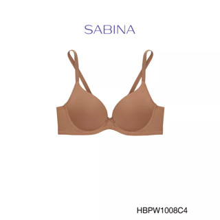 Sabina เสื้อชั้นใน Habpy Push มีโครง ฟองน้ำไม่ดันทรง รหัส HBPW1008C4 สีเนื้อแทน