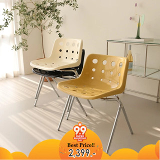 🔥พร้อมส่งจากไทย🔥Swiss Cheese 🧀 Chair เก้าอี้เกาหลี สีเหลืองสวย มาใหม่ล่าสุด