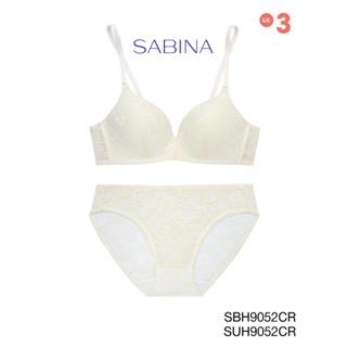 Sabina (เซ็ตชุดชั้นใน) Invisible Wire (ไม่มีโครง) รุ่น Soft Doomm รหัส SBH9052CR+SUH9052CR สีครีม