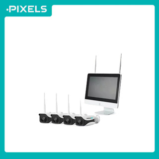 ALL NEW X SERIES MONITOR 4CH กล้องวงจรปิดไร้สาย PIXELS ชัด 3 ล้านพิกเซล พิเศษตรงที่เครื่องบันทึก NVR มาพร้อมจอ LED 12.5"