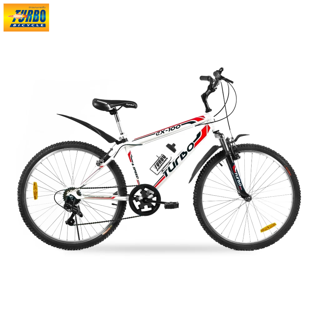 จักรยานเสือภูเขา จักรยานเทอร์โบ MTB TURBO BICYCLE รุ่น 26" EX-100 SHIMANO 6 SPEED (จัดส่งเป็นกล่อง ประกอบแล้ว 85%)