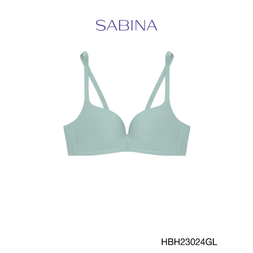 Sabina เสื้อชั้นใน Invisible Wire (ไม่มีโครง) ฟองน้ำดันทรงธรรมชาติ รหัส HBH23024GL สีเขียวอ่อน