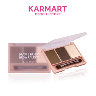 Baby Bright ดรอว์แอนด์ไบร์ทโบรว์พาเลท Draw & Bright Brow Palette (เครื่องสำอาง,ที่เขียนคิ้ว,ที่เขียนคิ้วแบบฝุ่น)