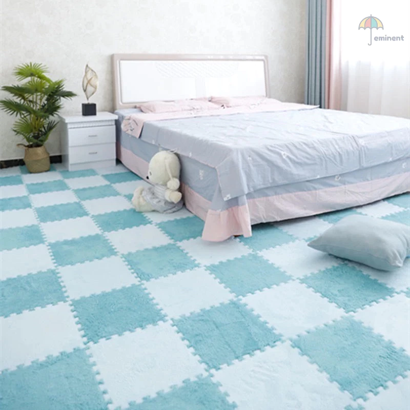 พรม พรมจิ๊กซอว์ แถมฟรีขอบปิด พรมปูพื้นห้อง DIY แผ่นรองพื้น ขนาด30x30cm. เนื้อผ้ากำมะหยี่ thumbnail 5