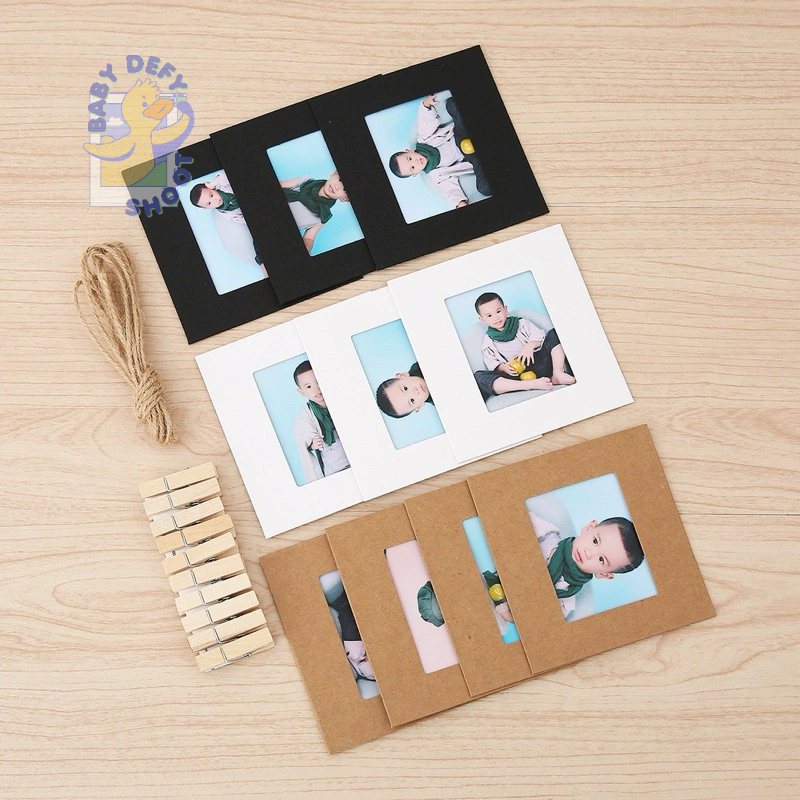 <พร้อมส่ง 7แบบ > กรอบรูปกระดาษ Paper Frame 2*3/ 3*4/ 3.5*5/ 4*6/ 5*7 นิ้ว | 10ใบ | + เชือก& ไม้หนีบ DIY รูปถ่าย ตัวหนีบ - รูปที่ 5