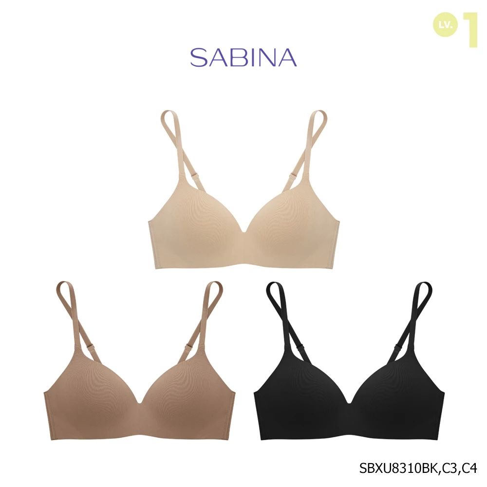 Sabina เสื้อชั้นใน (Set 3 ชิ้น) คละสีINVISIBLE WIRE (ไร้โครง) รุ่น Pretty Perfect  รหัส SBXU8310C3+S