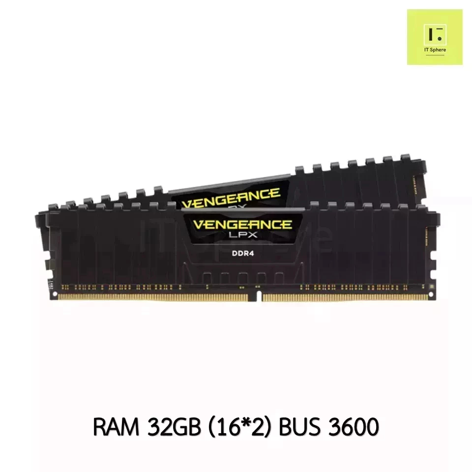 แรม VENGEANCE LPX 16*2GB Bus 3600 DDR4 สีดำ (VENGEANCE® LPX 32GB (2 x 16GB) DRAM 3600MHz C18 Black : CMK32GX4M2D3600C18)