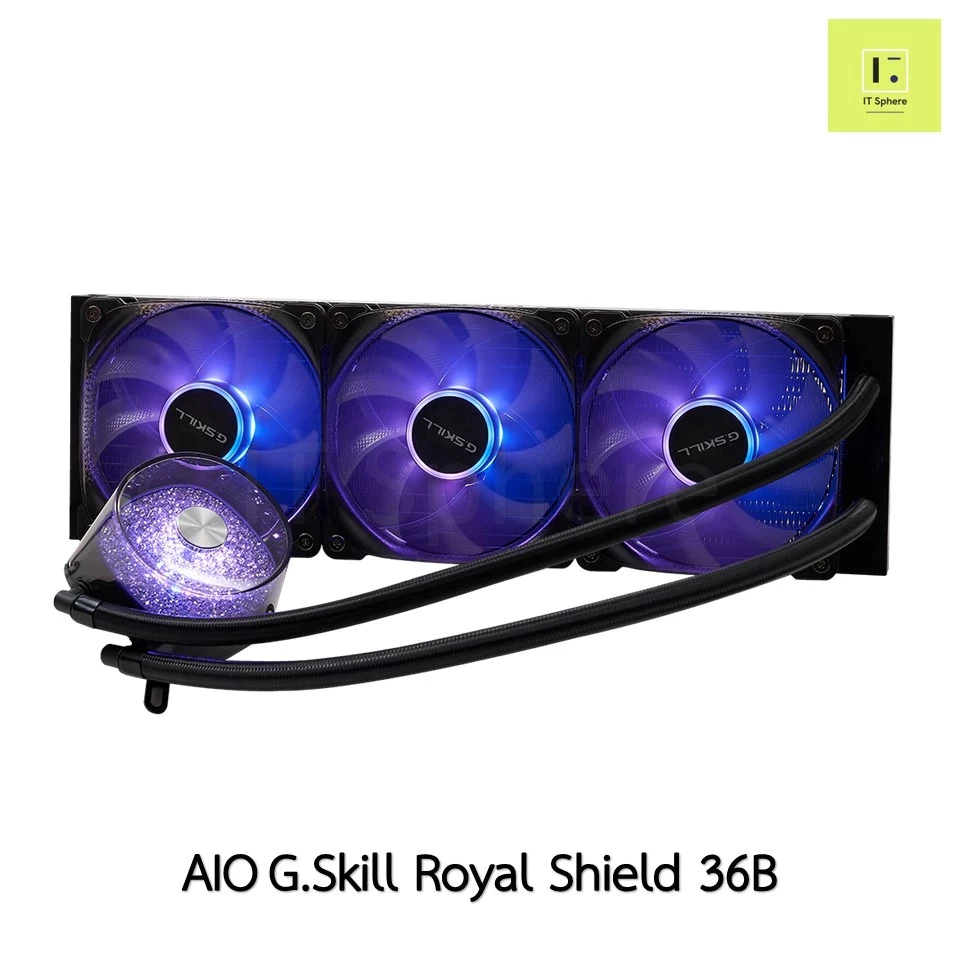 G.Skill Royal shield 36B ชุดน้ำปิด 3ตอน สีดำ BLACK LGA1700 LGA 1700 1200 115x 2011 2011-3 2066 AM4 AM5 AM3+ AM3 ชุดน้ำ