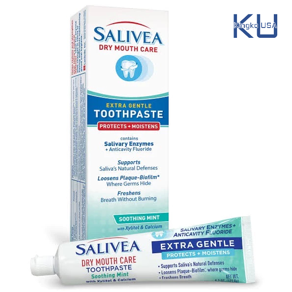 (แพ็ค 2 หลอด)Salivea Toothpast Dry Mouth ยาสีฟันสำหรับคนน้ำลายแห้ง