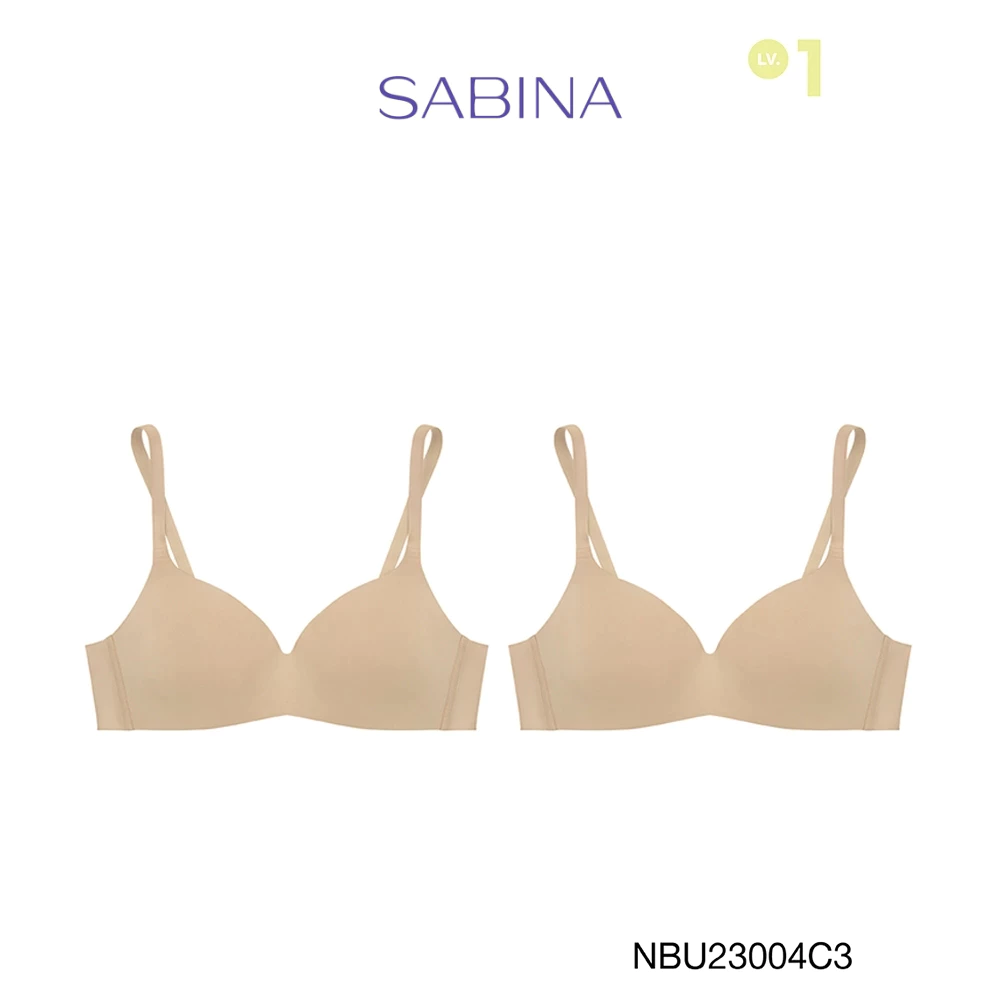 [Online Exclusive] Sabina เสื้อชั้นใน (Set 2 ชิ้น) Invisible Wire รุ่น Pretty Perfect รหัส NBU23004C3 สีเนื้อเข้ม
