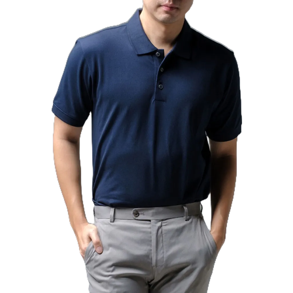 era-won เสื้อโปโล แขนสั้น ทรงสลิม Polo Shirt สี Navy