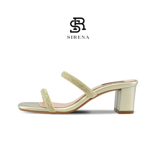 SIRENA รองเท้าหนังแท้ ส้น 2 นิ้ว รุ่น MAYA สีทอง | รองเท้าแต…