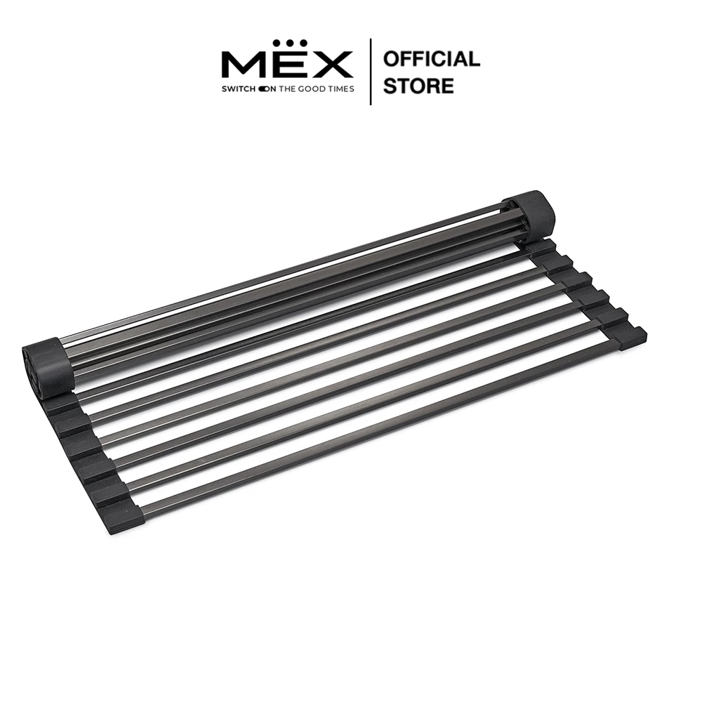 MEX รุ่น RM330GM ตะแกรงแบบม้วน ขนาด 33 x 42.6 ซม. สเตนเลส สตีล AISI 304 พร้อมขอบซิลิโคนกันลื่น