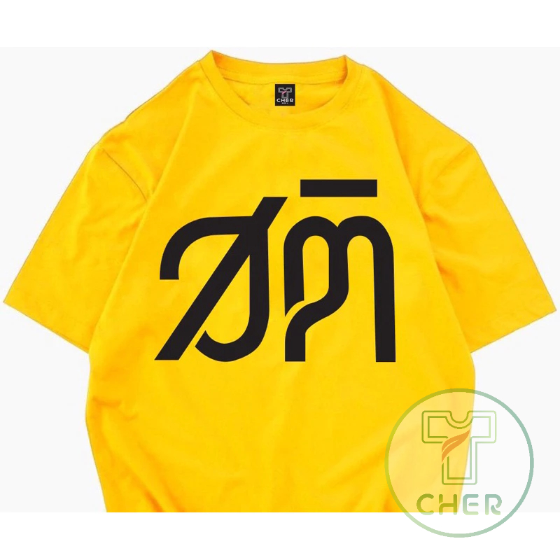 เสื้อแขนสั้นคอกลมสกรีนลายสติเนื้อผ้าcotton100%ผ้าโคตรดีใส่สบายไมาร้อน