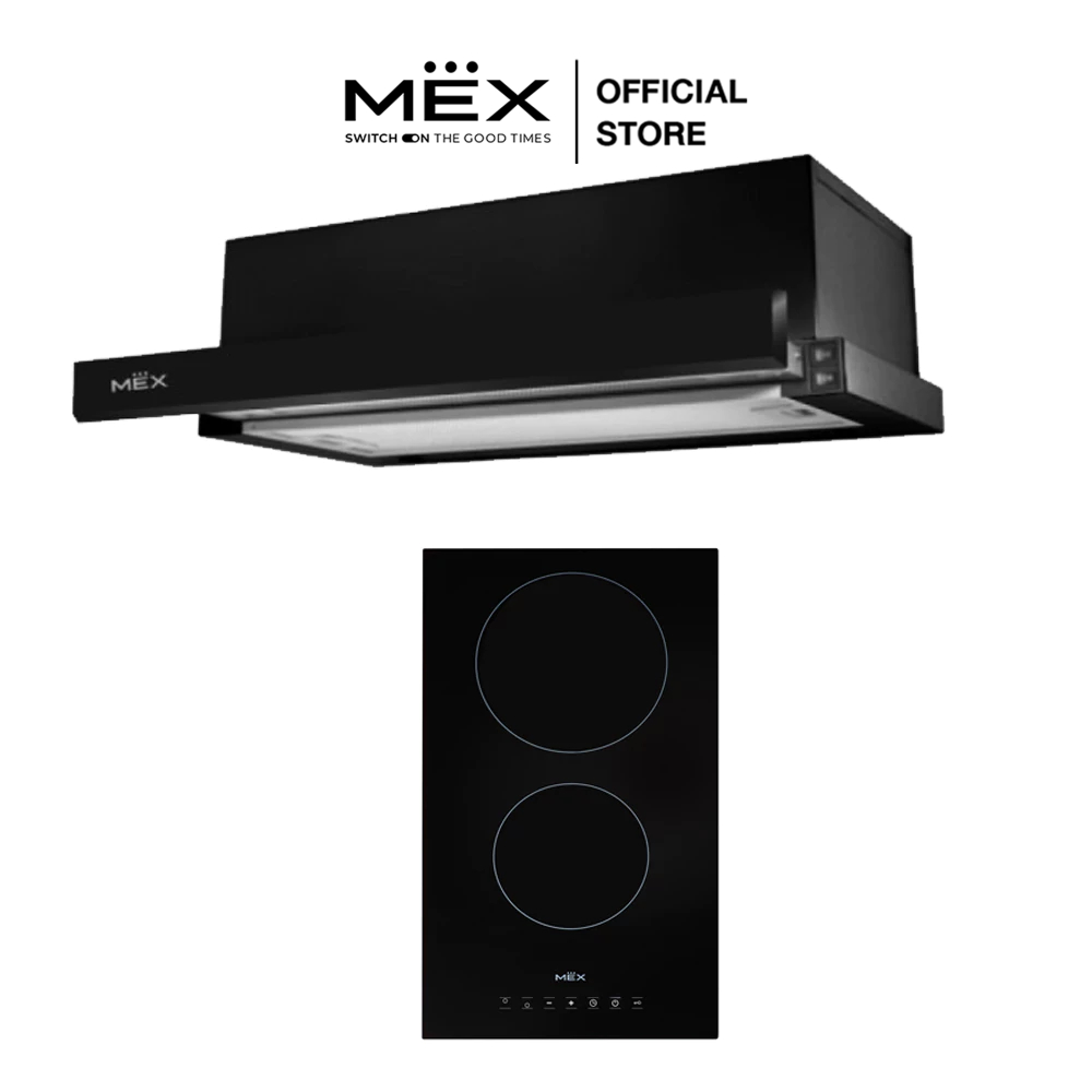 MEX Set รุ่น HVC232 + SL26B เตาไฟฟ้าฐานกระจกเซรามิคและเครื่องดูดควันแบบสลิมไลน์ (สีดำ)