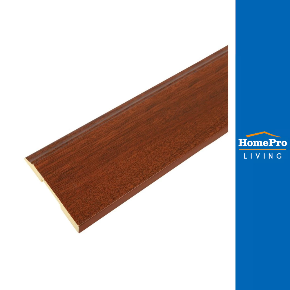 CROBERN บัวพื้น PS LD-4001 10x300x1.5 ซม. สีมะค่า จัดส่งโดย HomePro