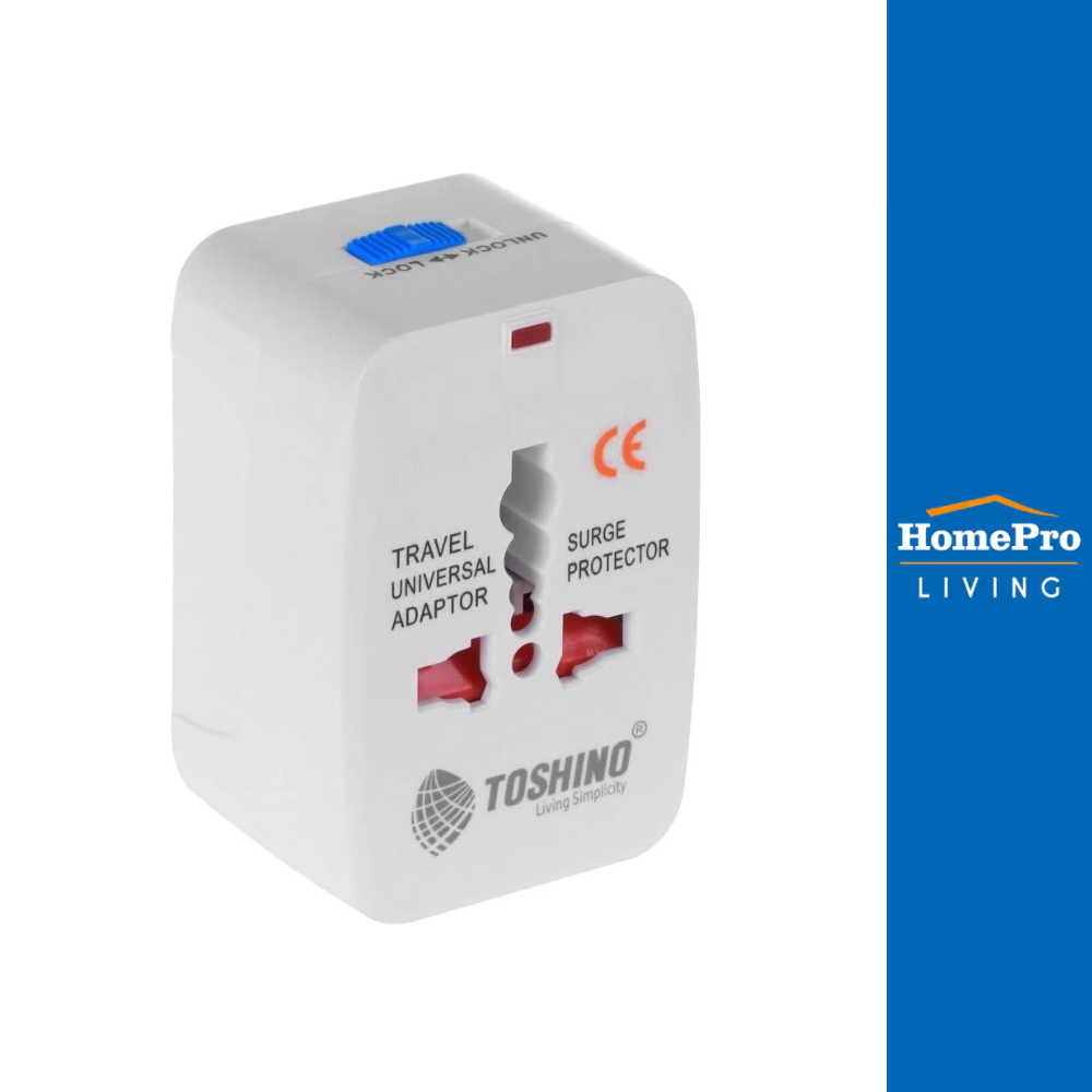 TOSHINO ปลั๊กแปลงขา DE-204 ขาว