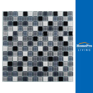 TARA โมเสคแก้ว 30x30 ซม. คละลายไลท์แบล็ค จัดส่งโดย HomePro