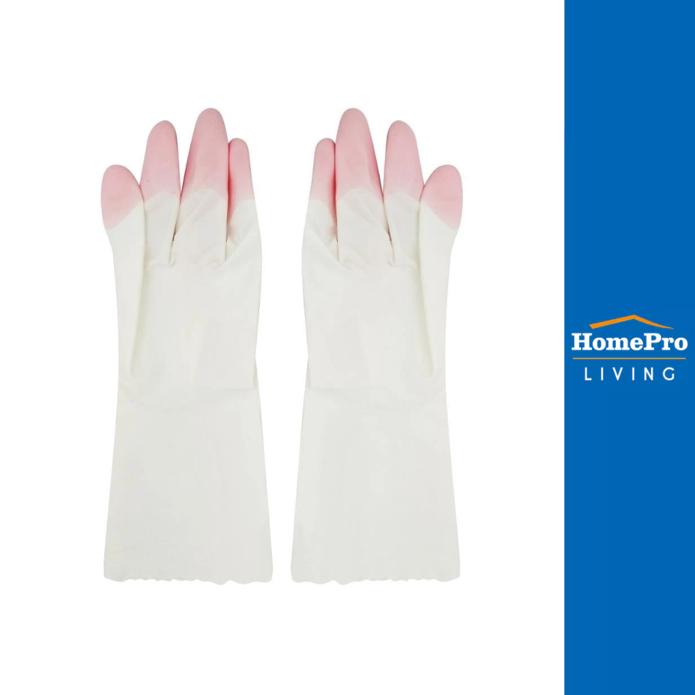 SHALDAN ถุงมือ PVC ไซซ์ S สีขาว/ชมพู จัดส่งโดย HomePro