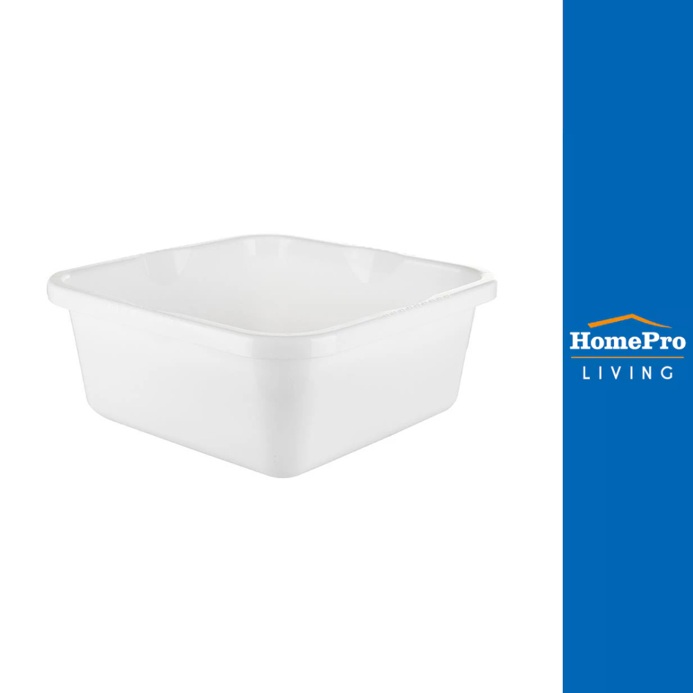 HomePro กะละมัง กะละมังซักผ้า ทรงเหลี่ยม ขนาด 34cm. สีขาว แบรนด์ PLIM