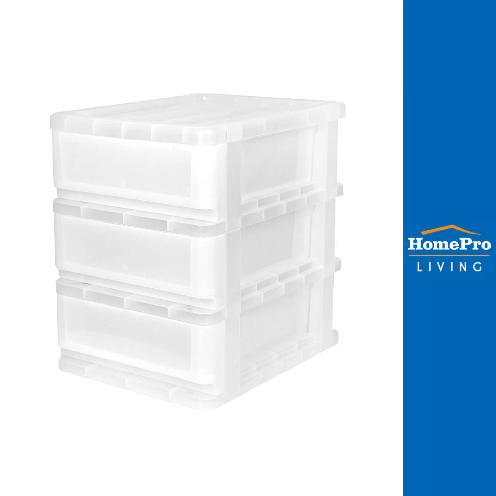 SN ตู้ลิ้นชัก 3 ชั้น 37x28x37.5 ซม. สีขาว จัดส่งโดย HomePro