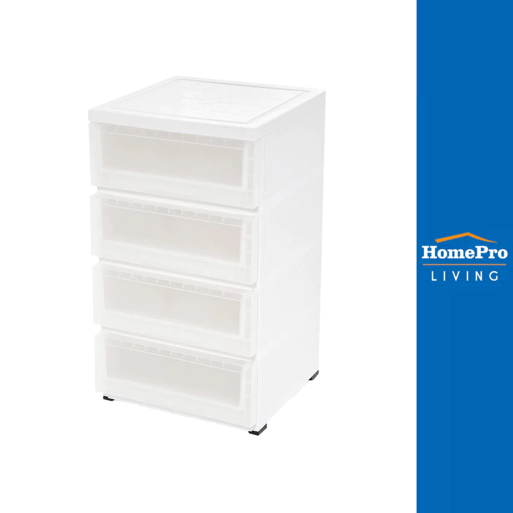 STACKO ตู้ลิ้นชัก 4 ชั้น มีล้อ MONO 43x43x76 ซม. สีขาว จัดส่งโดย HomePro