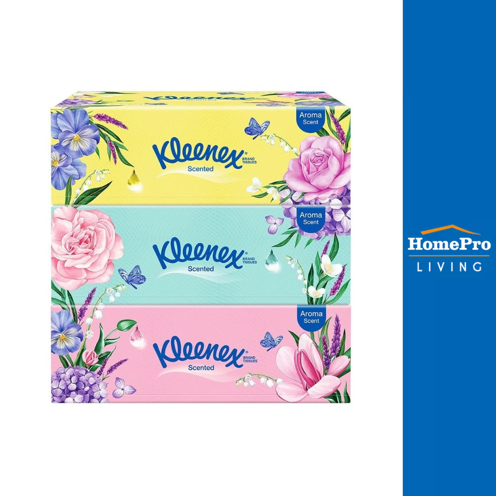 KLEENEX กระดาษเช็ดหน้า SCENTED 120 แผ่น แพ็ค3 จัดส่งโดย HomePro ราคา ถูกที่สุด ดีลบีเคเค