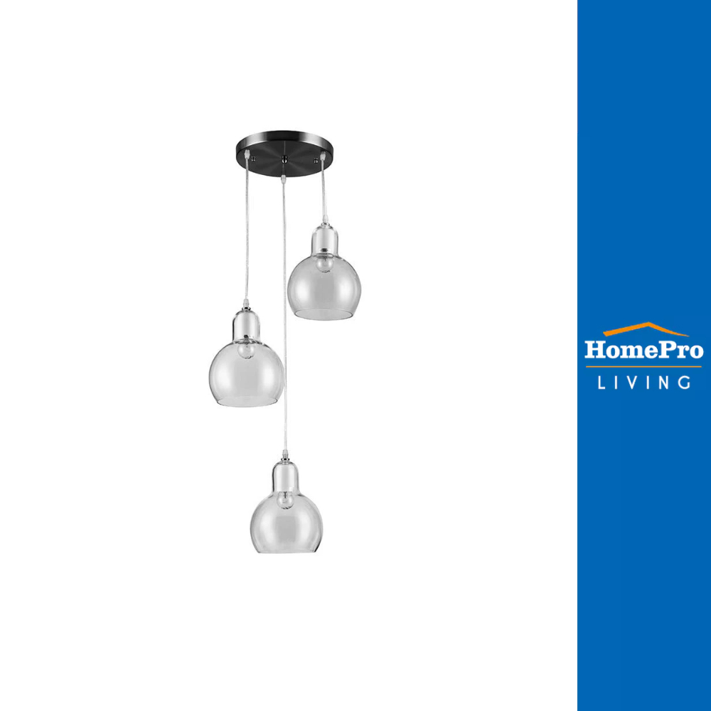 HomePro ไฟช่อ  S52272-3 สีขาว/ใส 3 หัว แบรนด์ CARINI