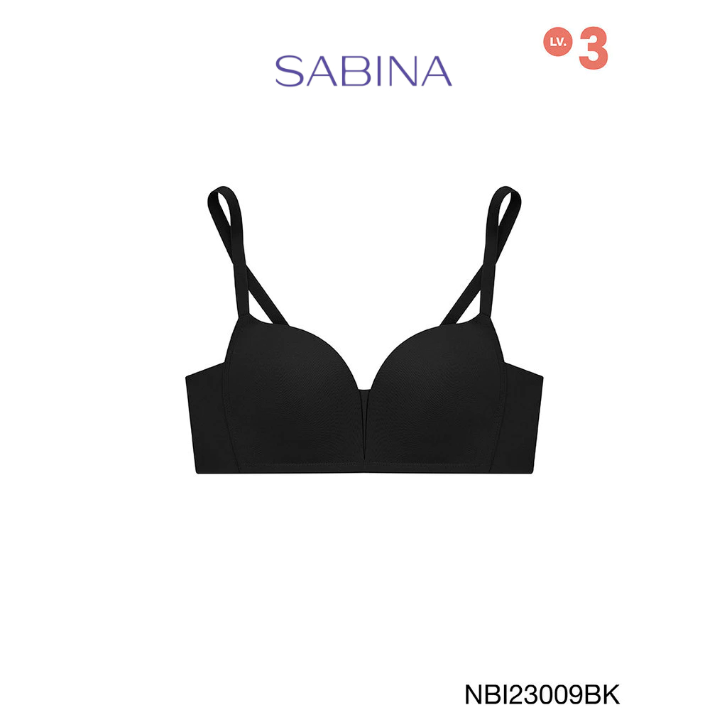 Sabina Modern V Level 3 เสื้อชั้นใน ไร้ตะเข็บ ไร้โครง รหัส NBI23009BK - สีดำ