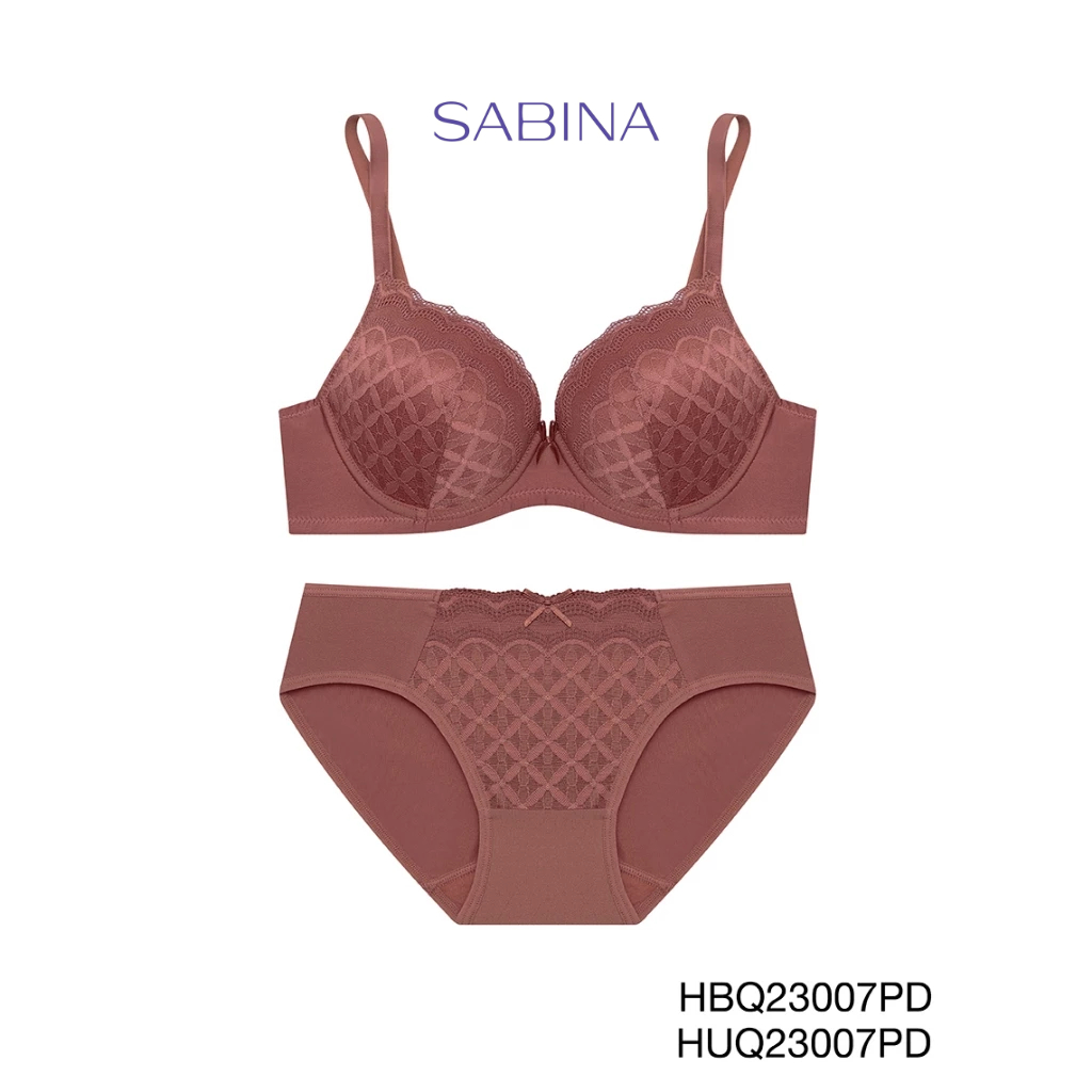 Sabina เซตชุดชั้นใน Habpy มีโครง ฟองน้ำไม่ดันทรง รหัส HBQ23007PD+HUQ23007PD สีชมพูเข้ม
