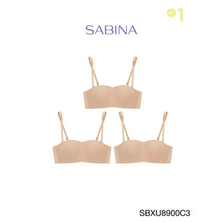 Sabina เสื้อชั้นใน (Set 3 ชิ้น) Invisible Wire (ไม่มีโครง) Seamless Fit รุ่น Pretty Perfect  รหัส SBXU8900C3 สีเนื้อเข้ม