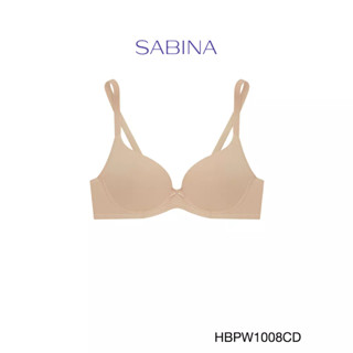 Sabina เสื้อชั้นใน Habpy Push มีโครง ฟองน้ำไม่ดันทรง รหัส HBPW1008CD สีเนื้อเข้ม