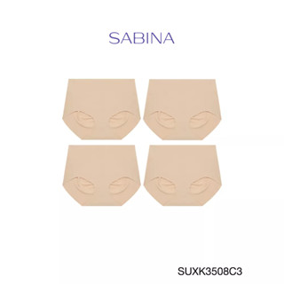 Sabina กางเกงชั้นใน  (Set 4 ชิ้น) Seamless Fit รุ่น Soft Collection รหัส SUXK3508C3 สีเนื้อเข้ม