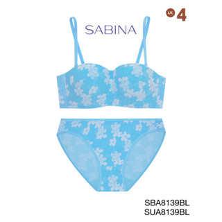 Sabina เสื้อชั้นใน มีโครง Body Bra The Series (เกาะอก) รุ่น Doomm Doomm รหัส SBA8139BL+SUA8139BL สีฟ้า