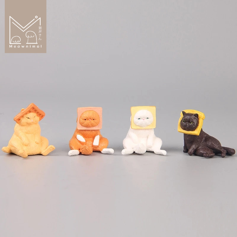 โมเดลจิ๋ว แมวหัวขนมปัง ขนาดเล็ก สุดกวน เลือกลายได้ 4 แบบ น่ารักๆ [Meawnimal]