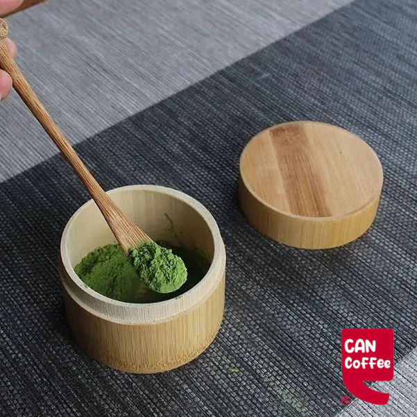 กระปุกใส่ชา ไม้ไผ่ ที่เก็บชา Handmade Matcha Box
