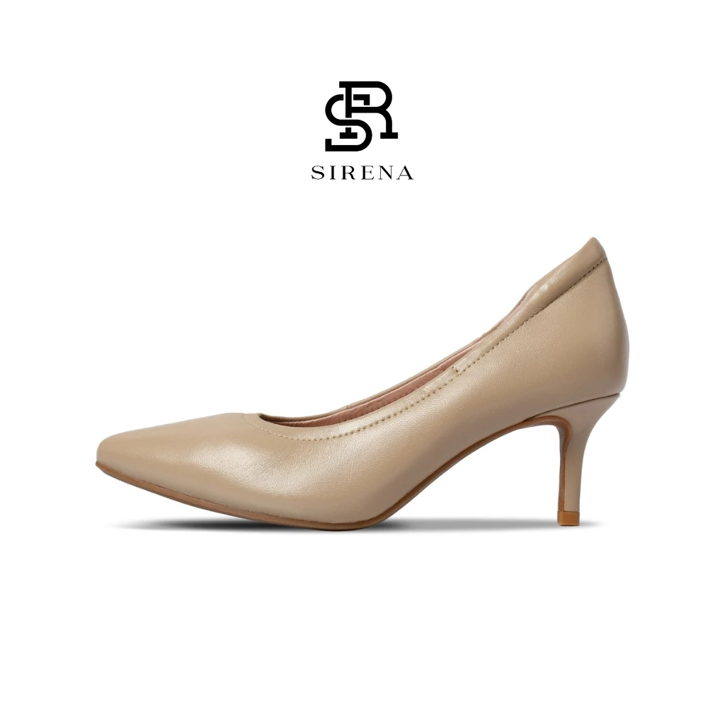 SIRENA รองเท้าหนังแท้ ส้น 2.5 นิ้ว รุ่น ISABELLA สีเบจ | รองเท้าคัทชูผู้หญิง