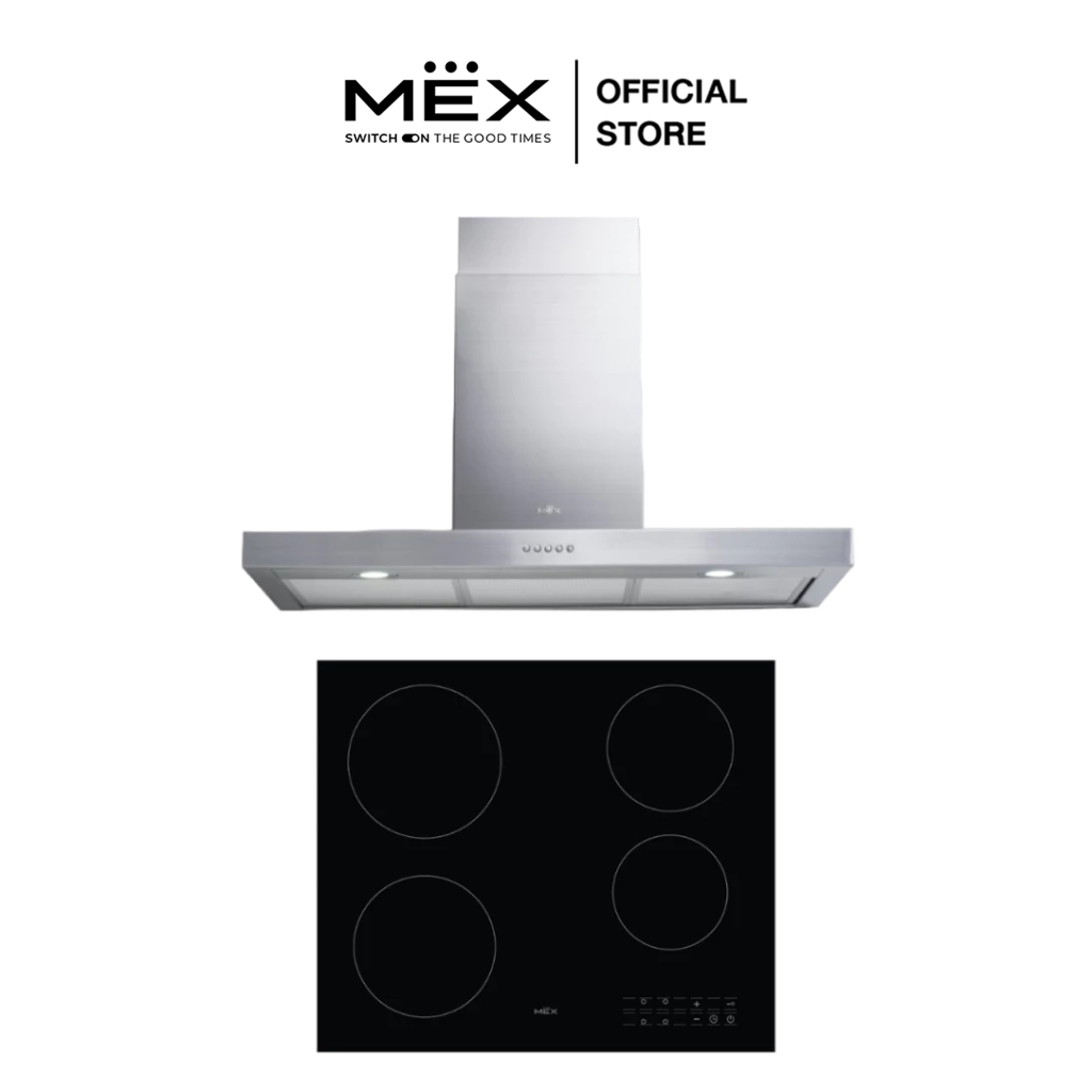 MEX Set รุ่น HVC264 + K633X90 เตาไฟฟ้าและเครื่องดูดควันกระโจมทรงกล่อง