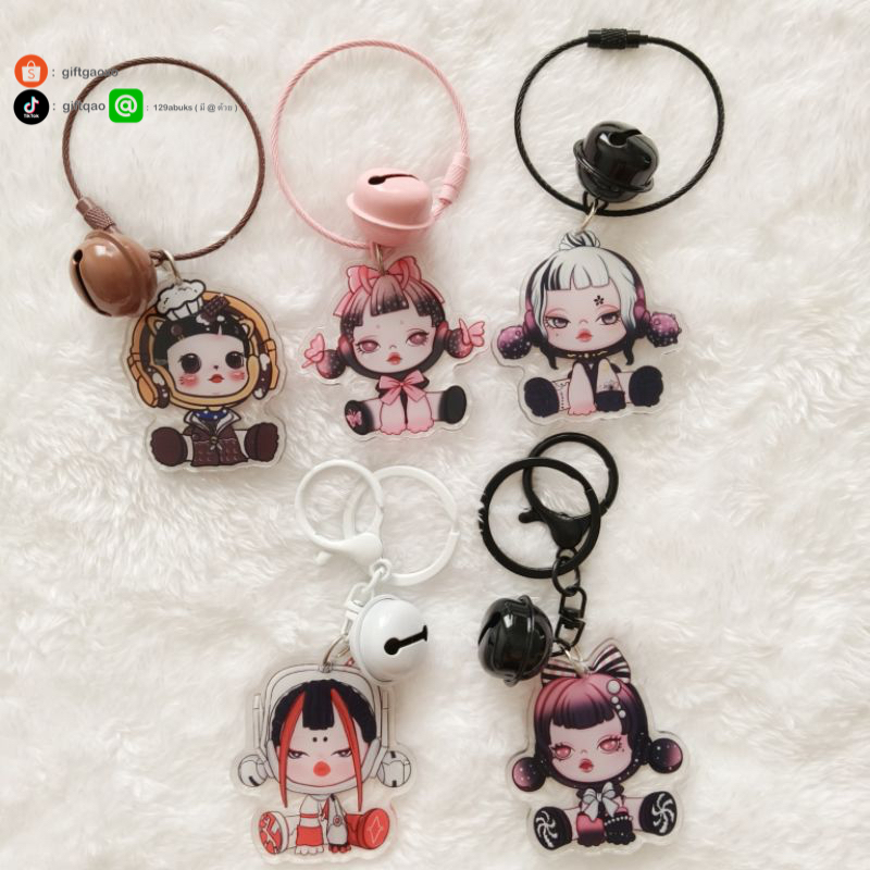 พร้อมส่ง พวงกุญแจอะคริลิค Skullpanda Popmart งานแฟชั่น ราคาต่อชิ้น