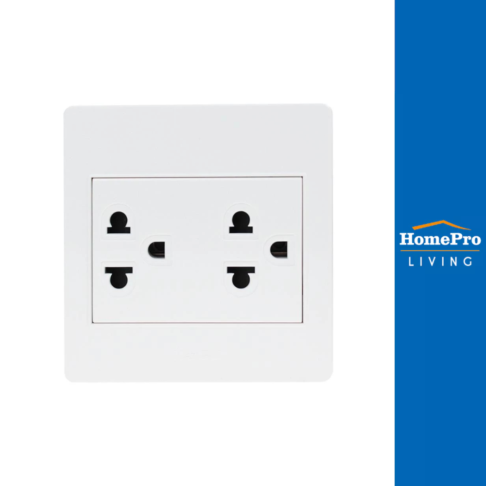 HACO ชุดเต้ารับคู่ 3 ขา M3N-E20 สีขาว