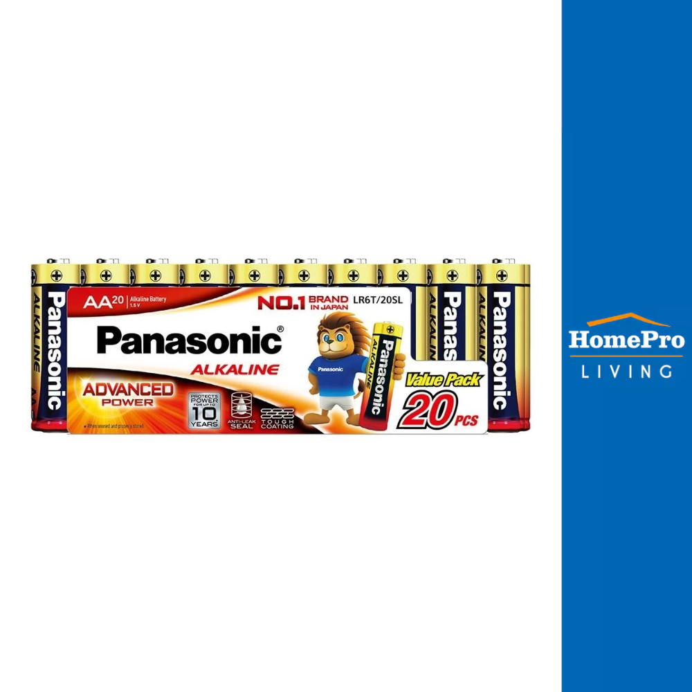 PANASONIC ถ่านอัลคาไลน์ AA LR6T แพ็ก 20 ก้อน