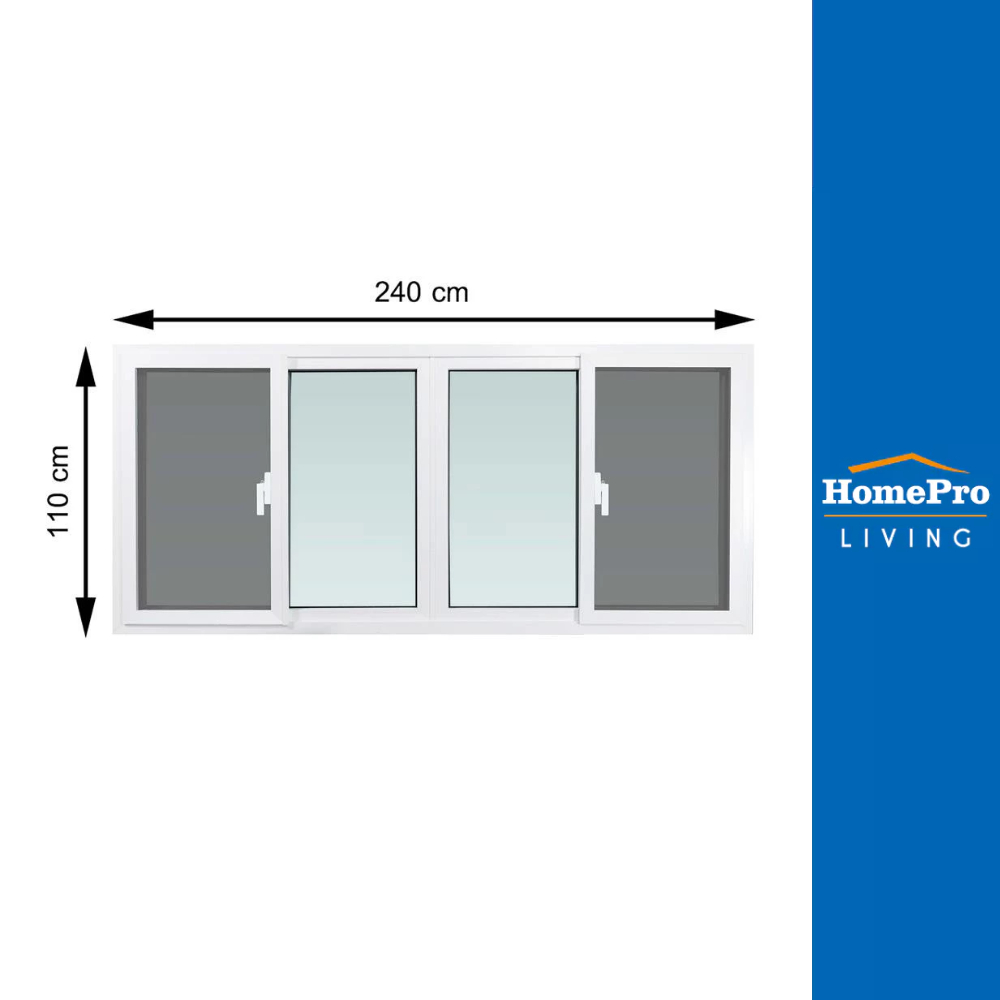 WINDOW ASIA ประตูบานเลื่อน UPVC S-S มุ้ง 200X205 ซม. สีขาว จัดส่งโดย HomePro