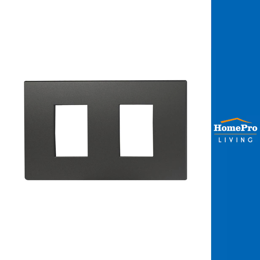 HACO หน้ากาก 2 ช่อง TJ-W1112-SBL สีแม็ทดาร์ค จัดส่งโดย HomePro