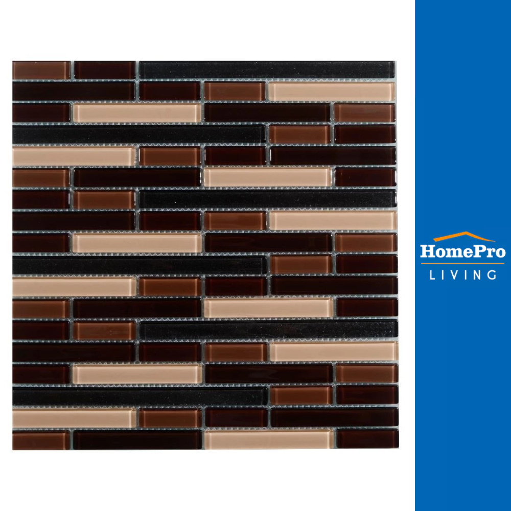 TARA โมเสคแก้ว 30x30 ซม. มิกส์บราวน์ จัดส่งโดย HomePro